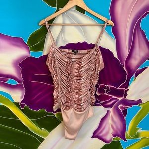 AFRM BLUSH PINK SNAKE SKIN BODY SUIT